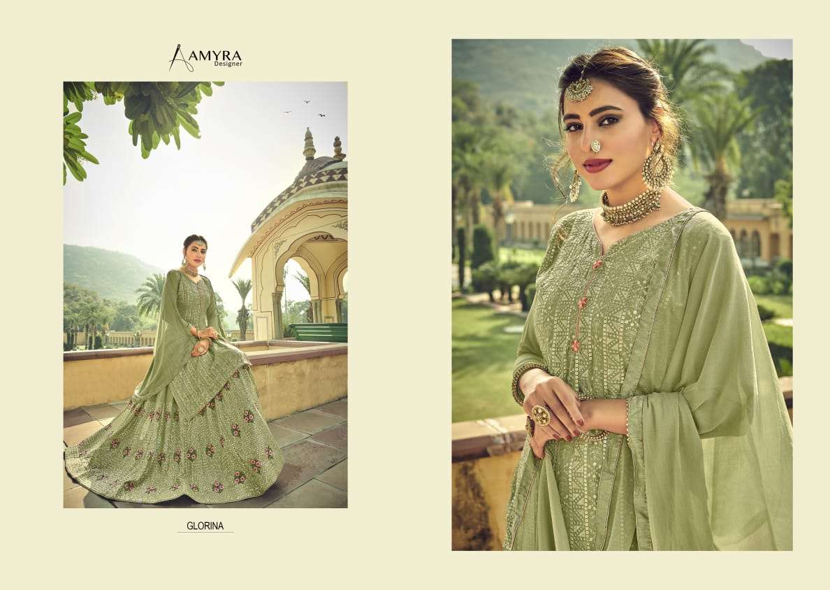 amyra glorina georgette lehenga style rich and beautiful suits