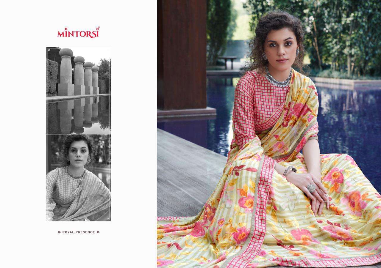 bharati by mintorsi weightless printed classy looking saree catalogue