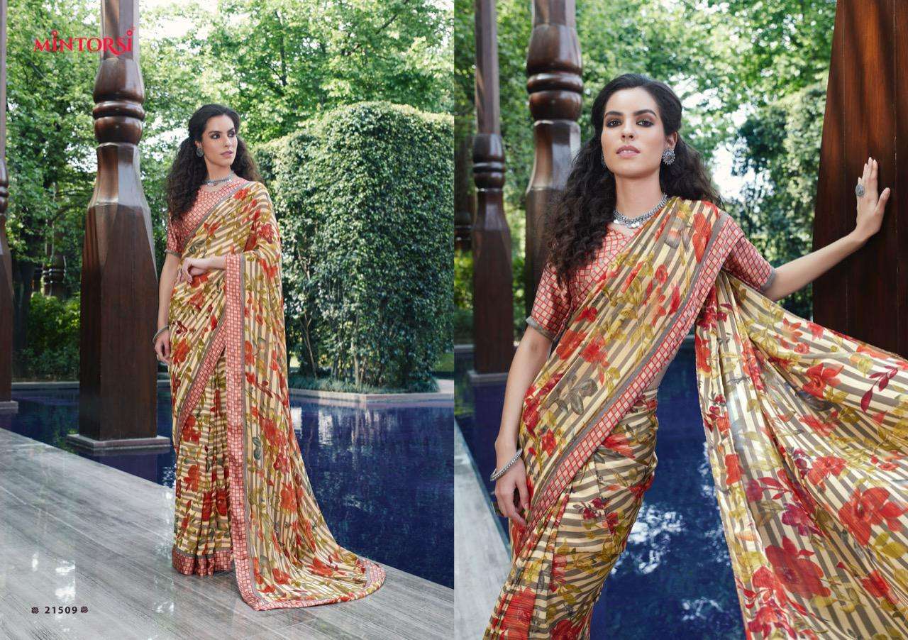 bharati by mintorsi weightless printed classy looking saree catalogue