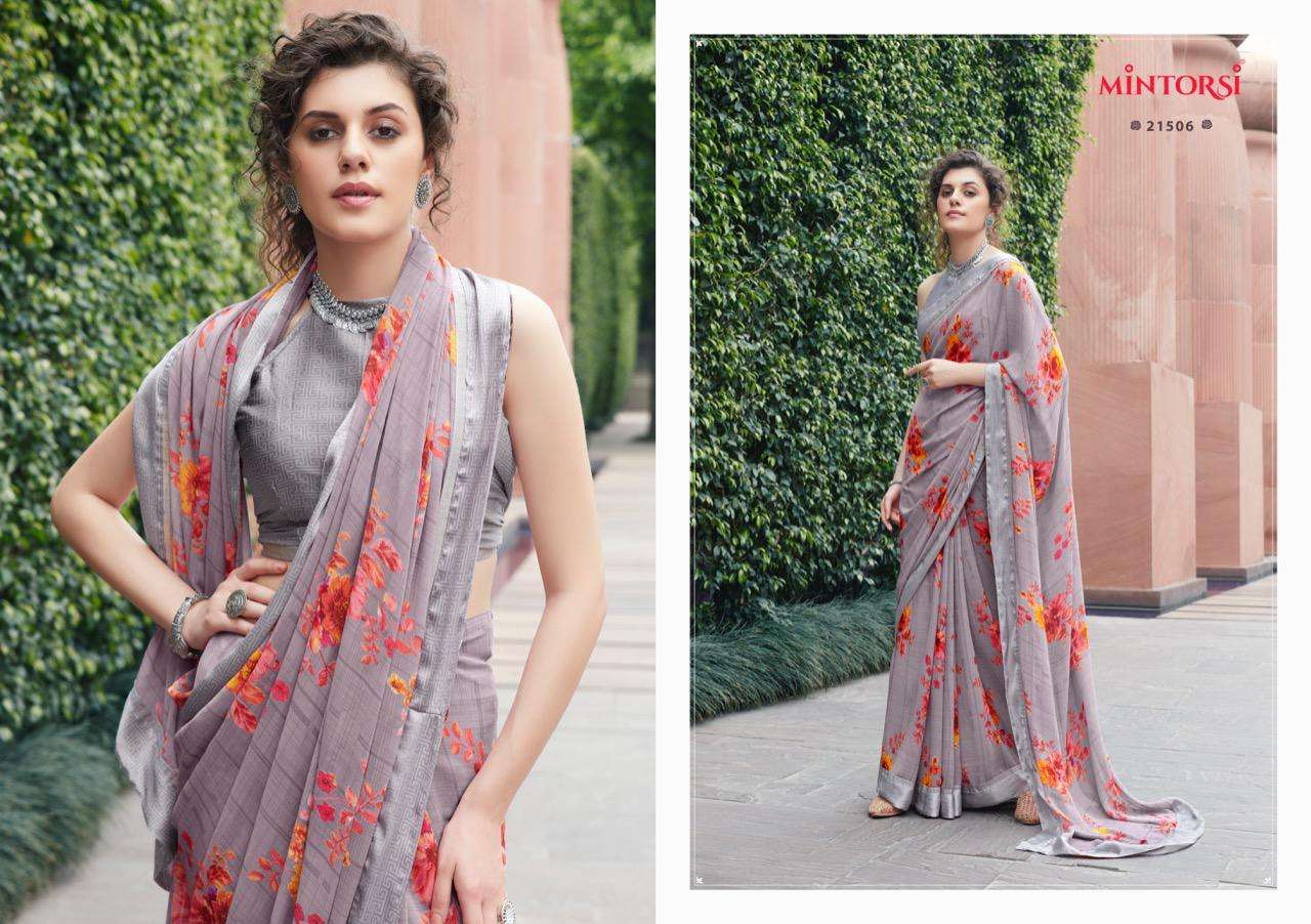 bharati by mintorsi weightless printed classy looking saree catalogue