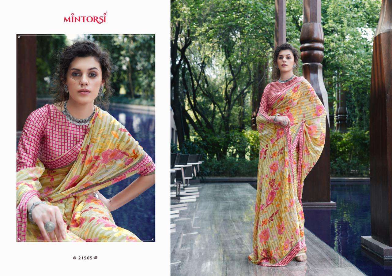 bharati by mintorsi weightless printed classy looking saree catalogue