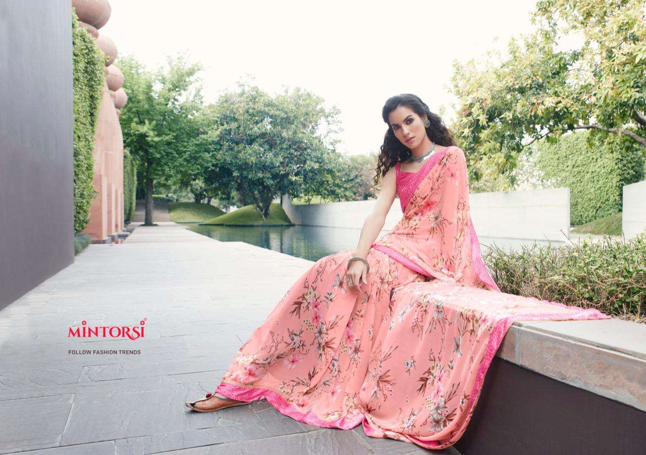bharati by mintorsi weightless printed classy looking saree catalogue