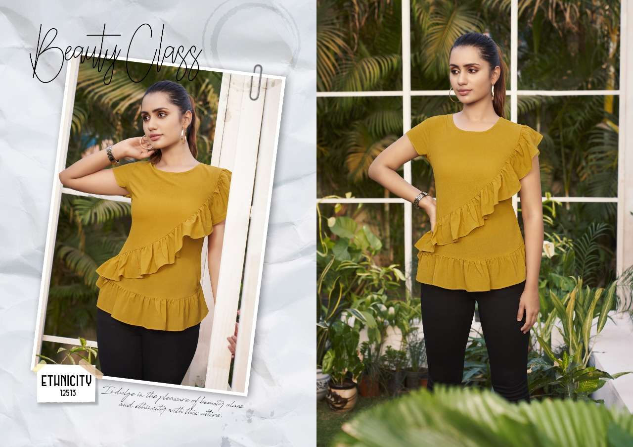 kalaroop launch topsy georgette girls short jeans tops