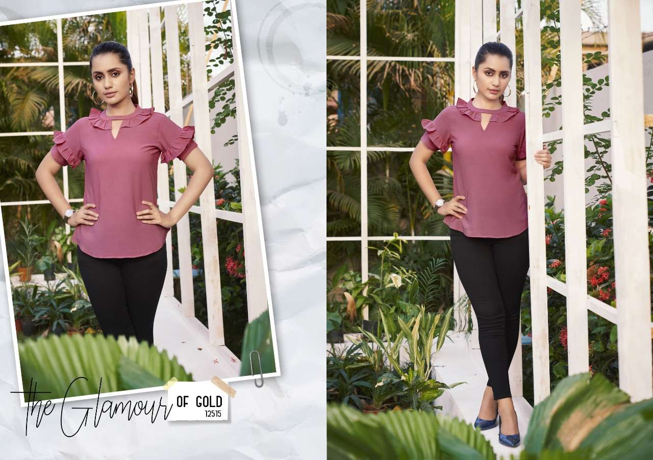 kalaroop launch topsy georgette girls short jeans tops