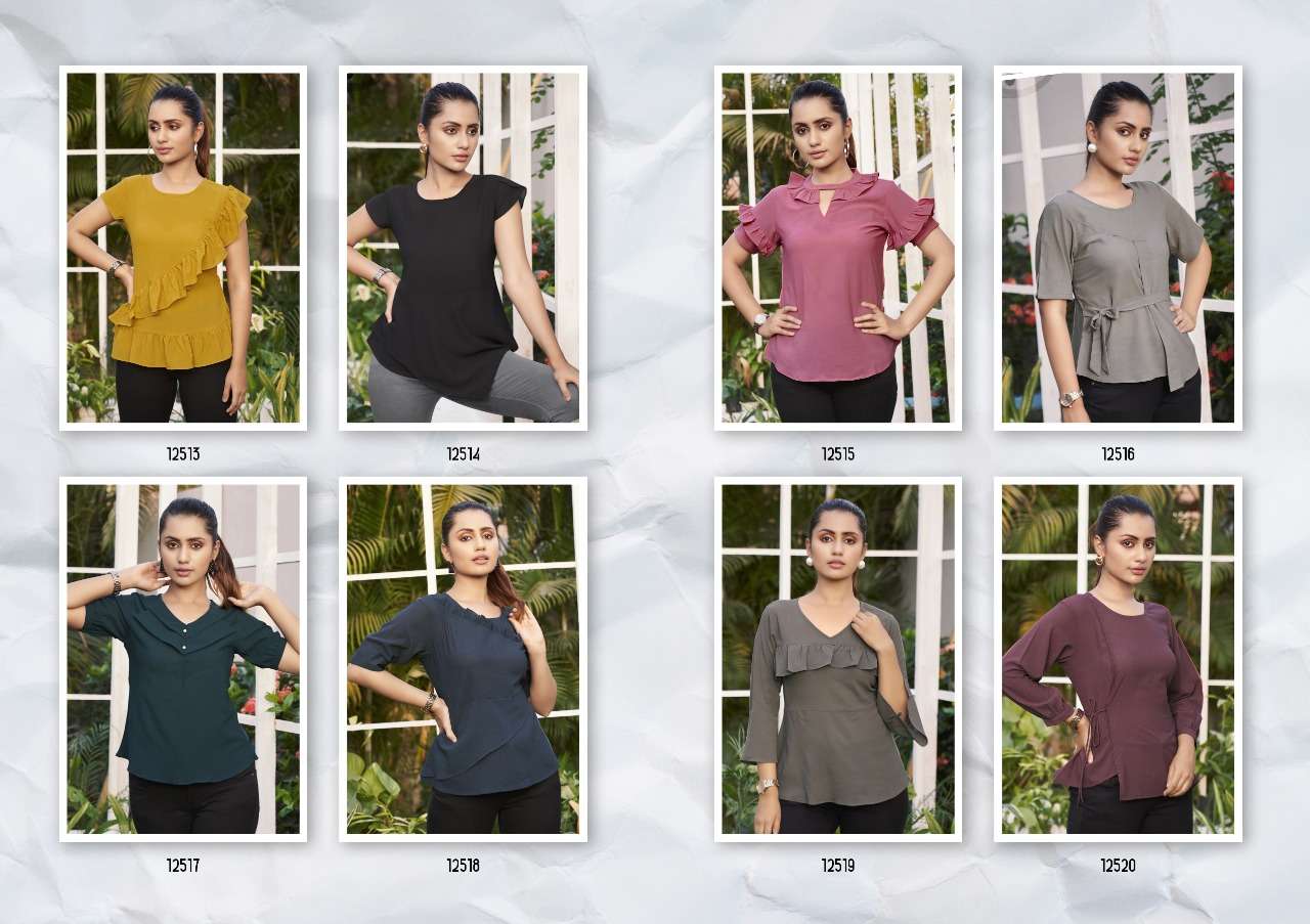 kalaroop launch topsy georgette girls short jeans tops