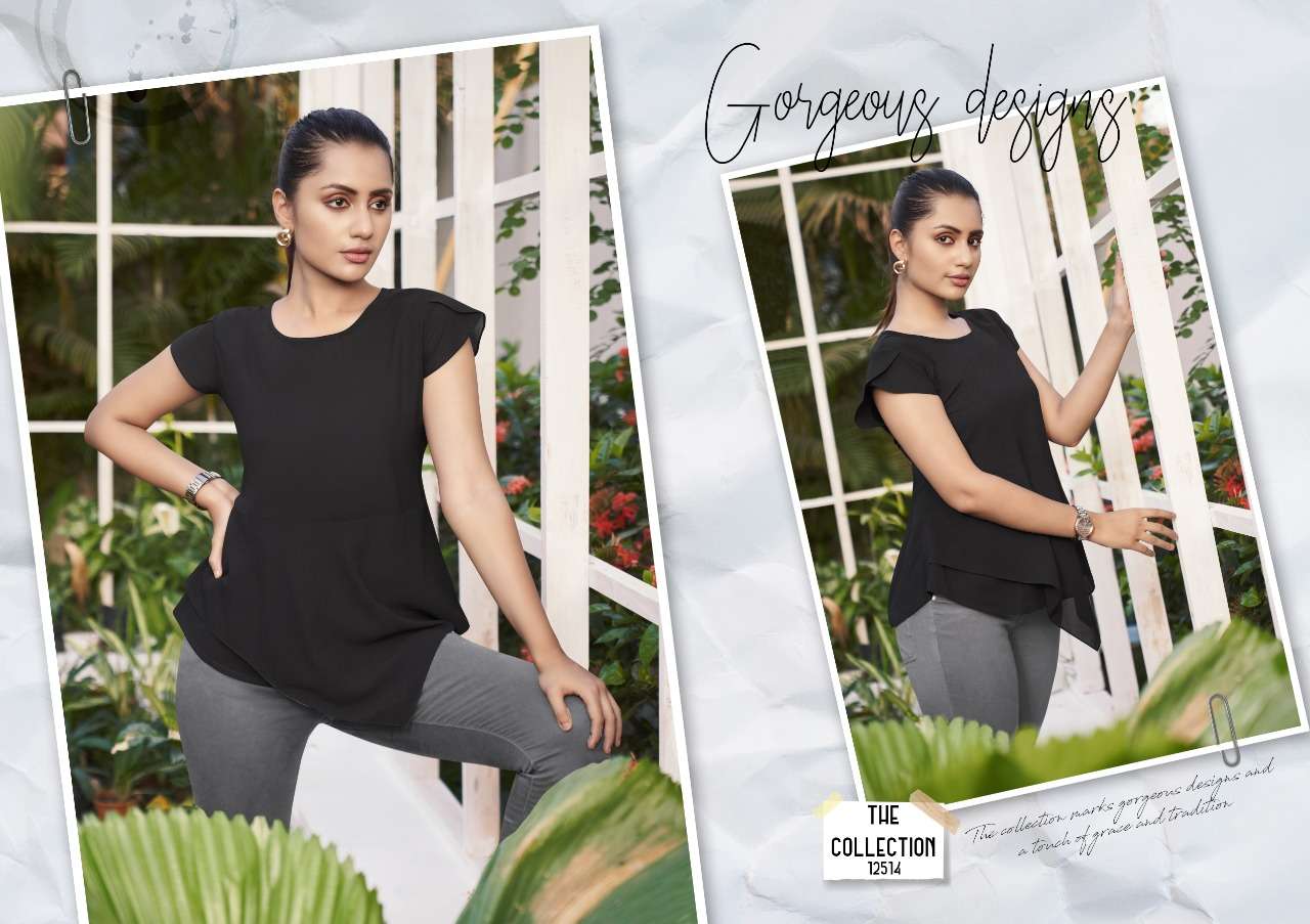 kalaroop launch topsy georgette girls short jeans tops