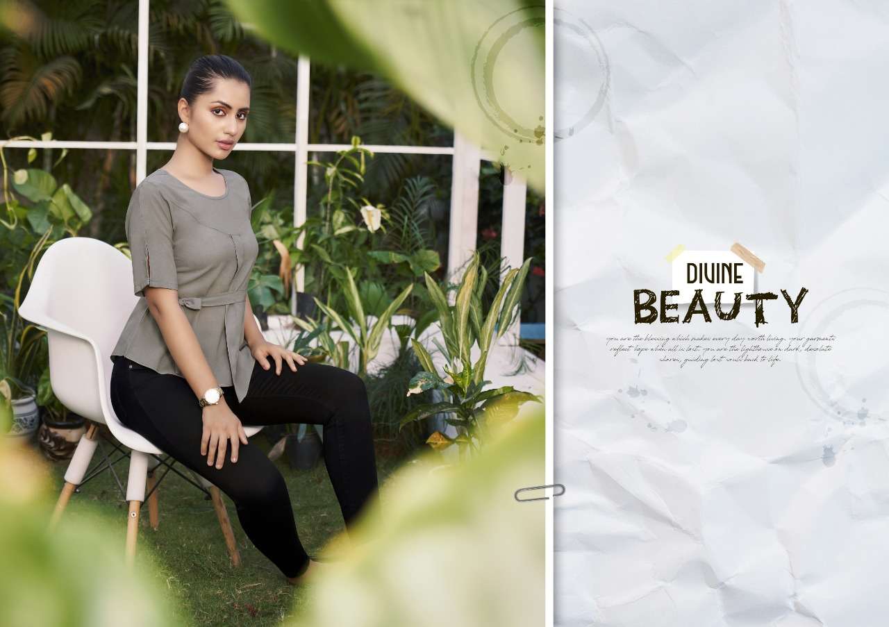 kalaroop launch topsy georgette girls short jeans tops