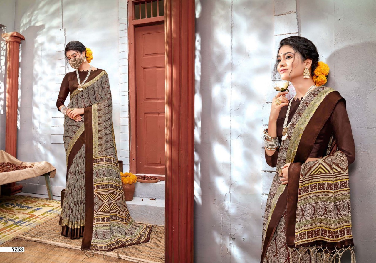 Linen Silk Vol 8 By 5d Designer Soft Linen With Designer Cotton Mask Saree Catalogs