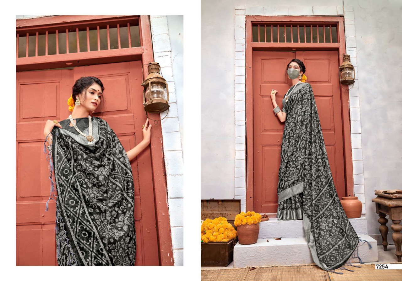 Linen Silk Vol 8 By 5d Designer Soft Linen With Designer Cotton Mask Saree Catalogs