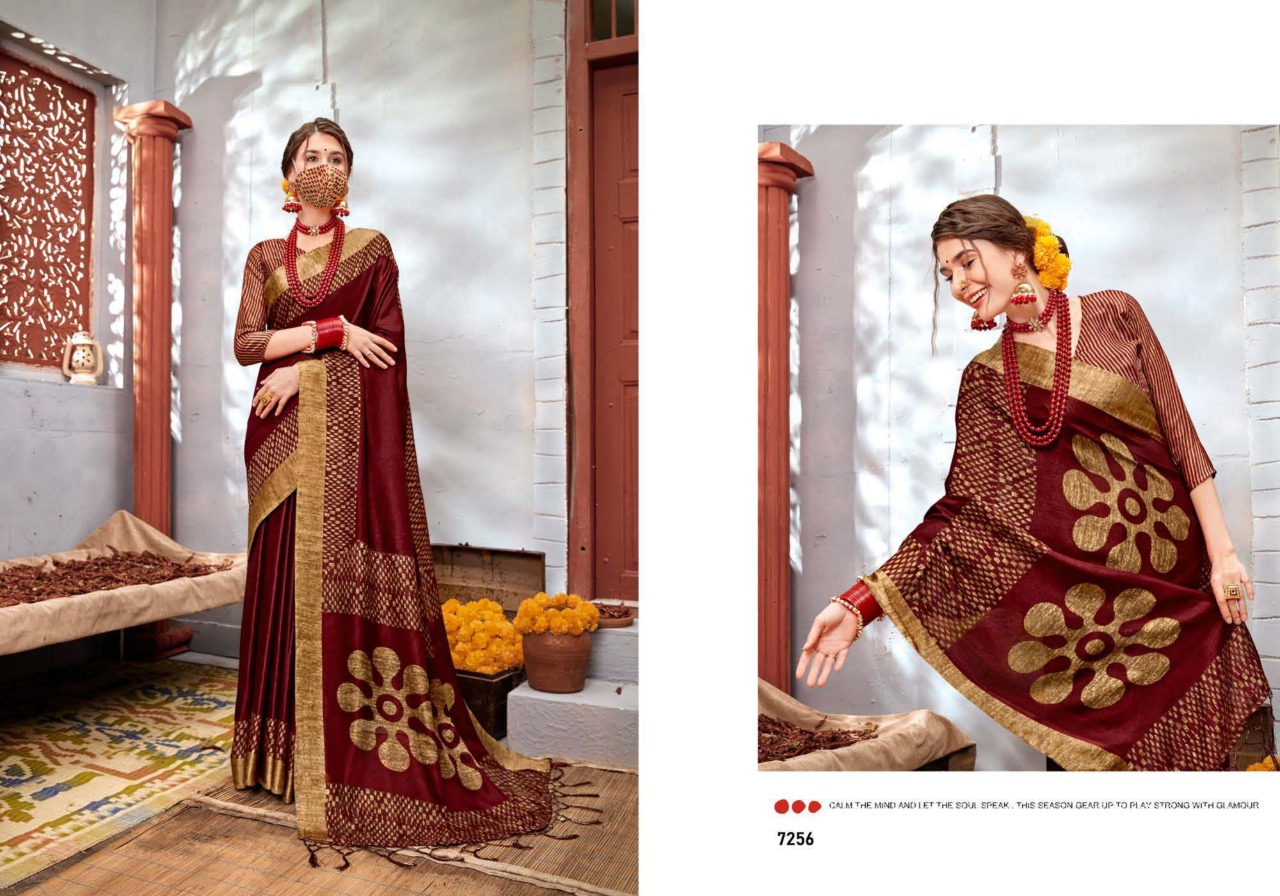 Linen Silk Vol 8 By 5d Designer Soft Linen With Designer Cotton Mask Saree Catalogs