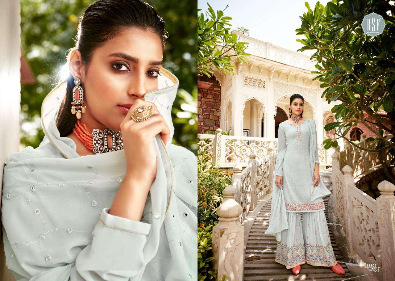 noor by rsf georgette embroidery plazzo style salwar kameez