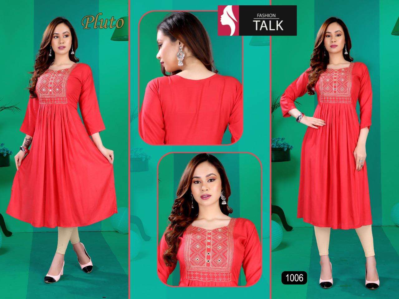 pluto by fashion talk heavy rayon kurti Catalog Collection Wholesaler Lowest Best Price In Ahmedabad Surat Chennai India Uk Usa Malaysia Singapore Canada Australia Mauritius