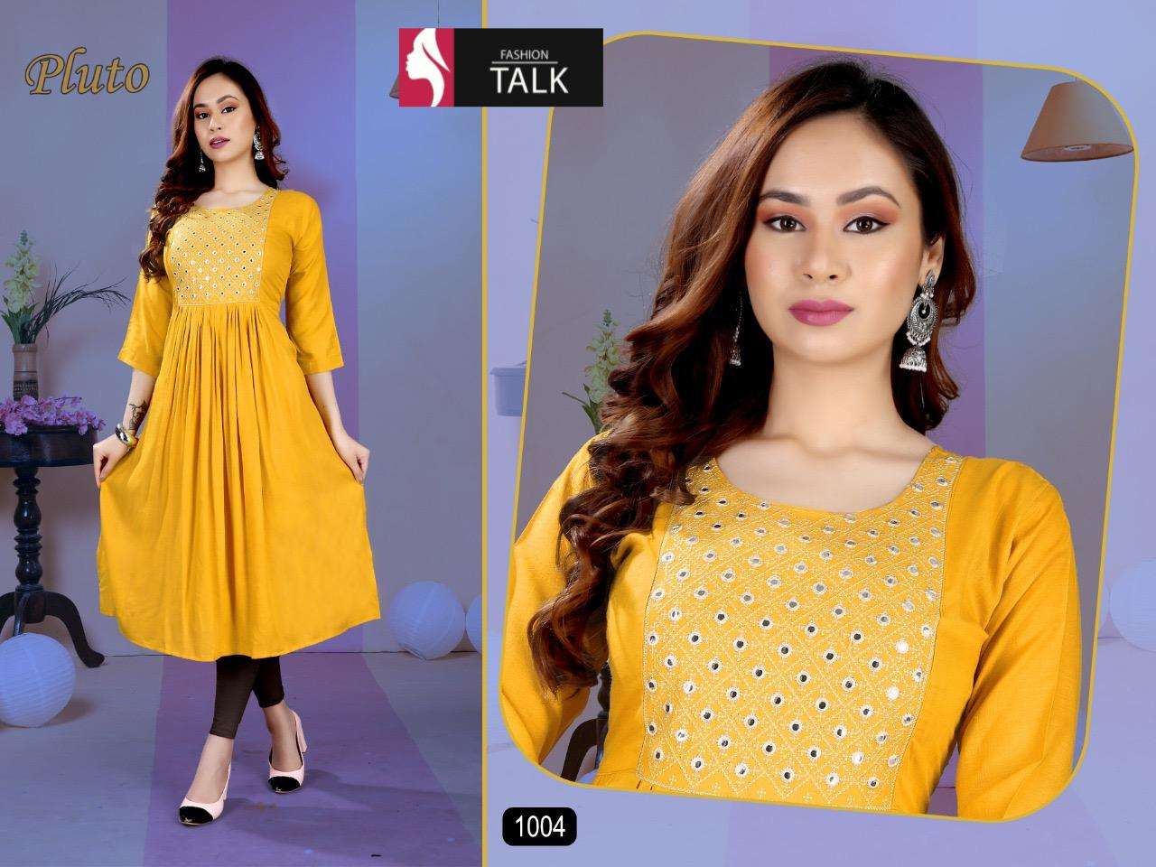 pluto by fashion talk heavy rayon kurti Catalog Collection Wholesaler Lowest Best Price In Ahmedabad Surat Chennai India Uk Usa Malaysia Singapore Canada Australia Mauritius