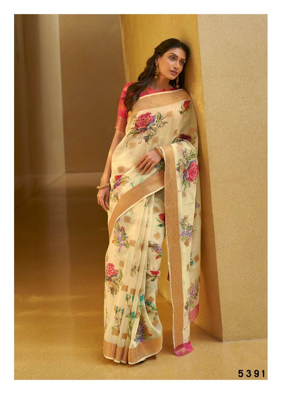 shangrila kalkatti linen soft linen saris wholesaler in surat market 