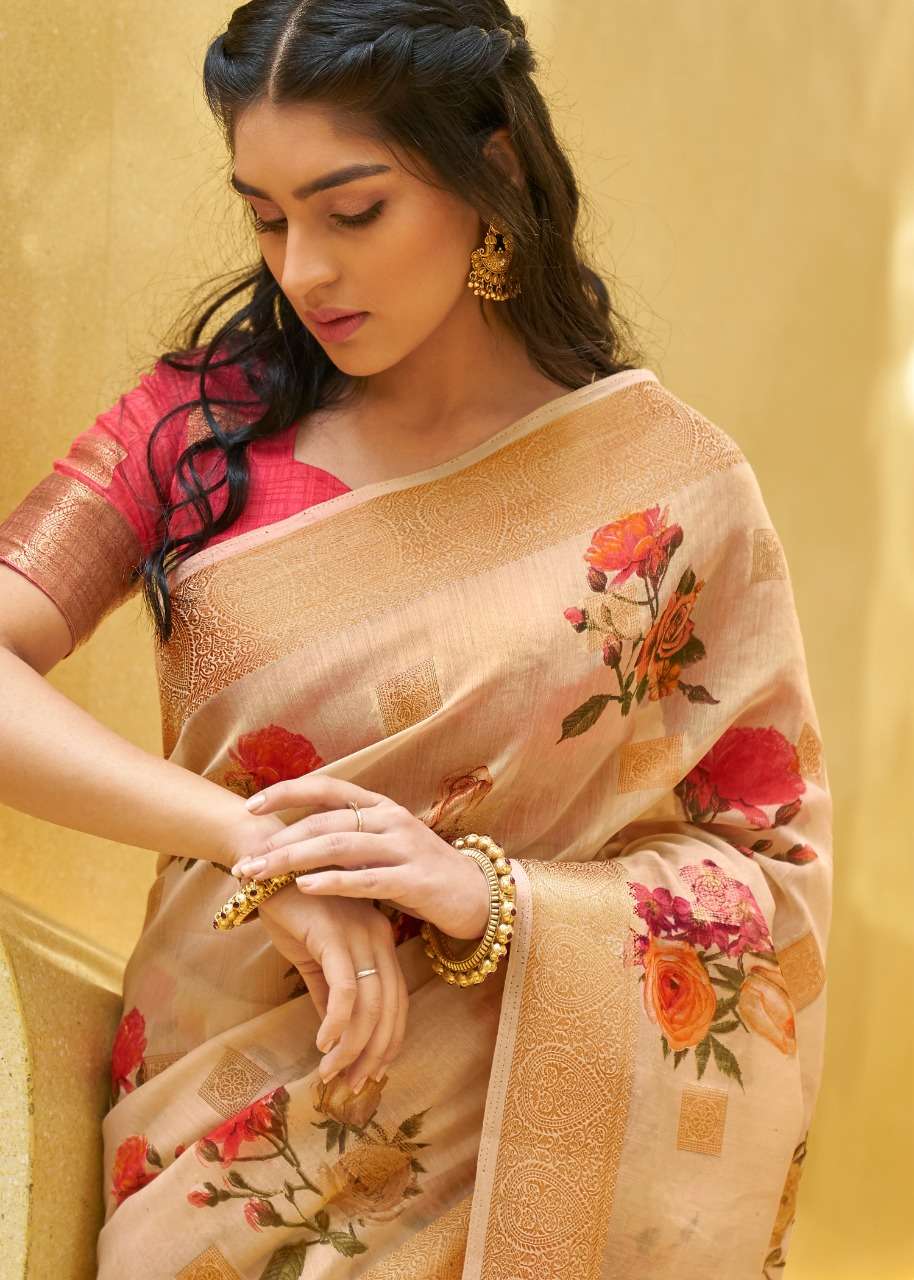 shangrila kalkatti linen soft linen saris wholesaler in surat market 