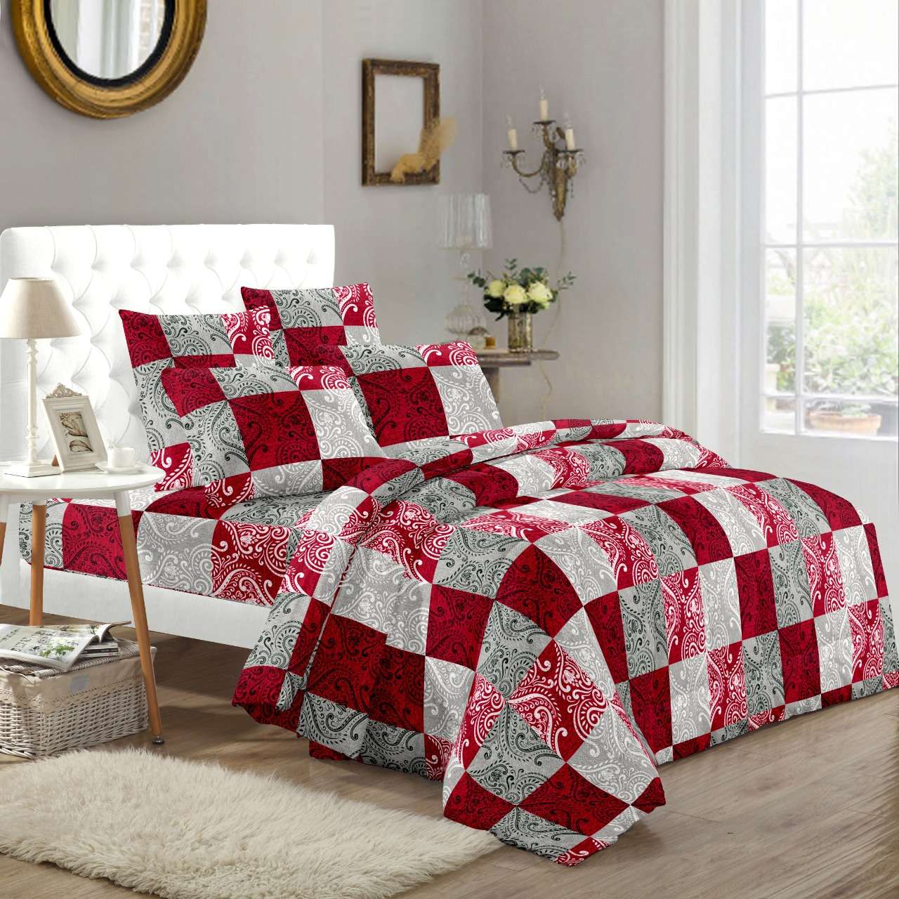 solitaire part 2 soft pure cotton colorful printed king size bedsheets with pillow cover 