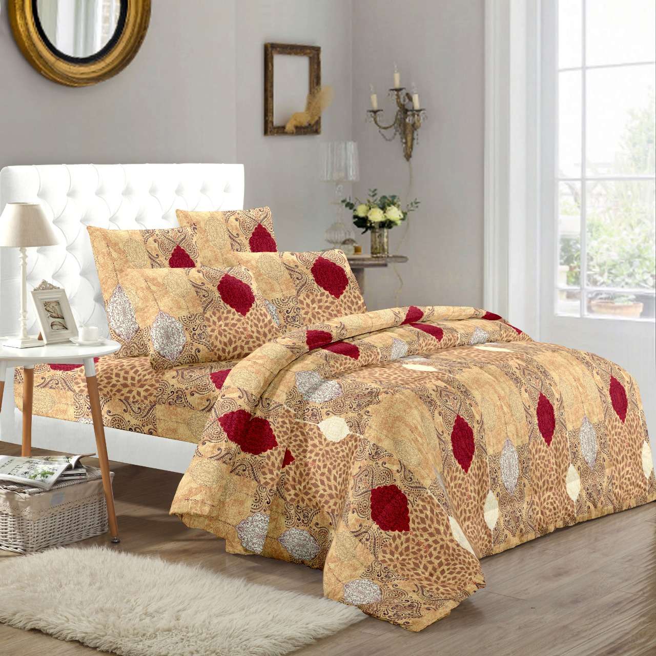 solitaire part 2 soft pure cotton colorful printed king size bedsheets with pillow cover 