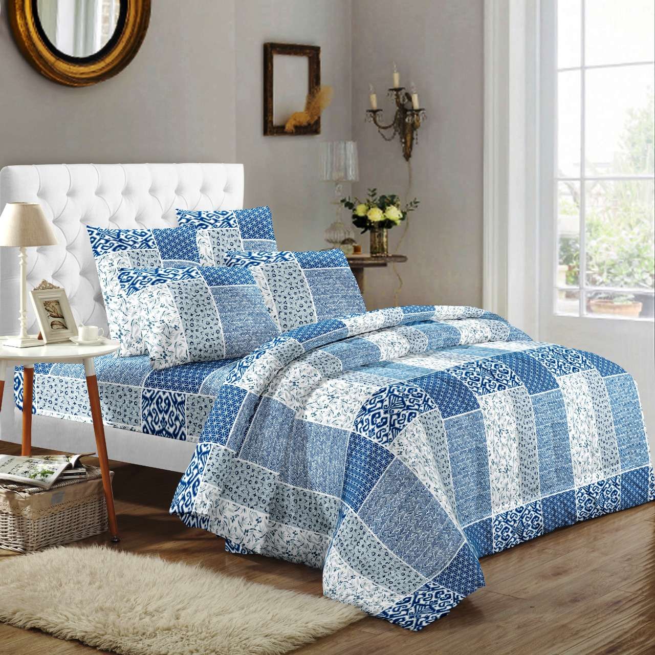 solitaire part 2 soft pure cotton colorful printed king size bedsheets with pillow cover 