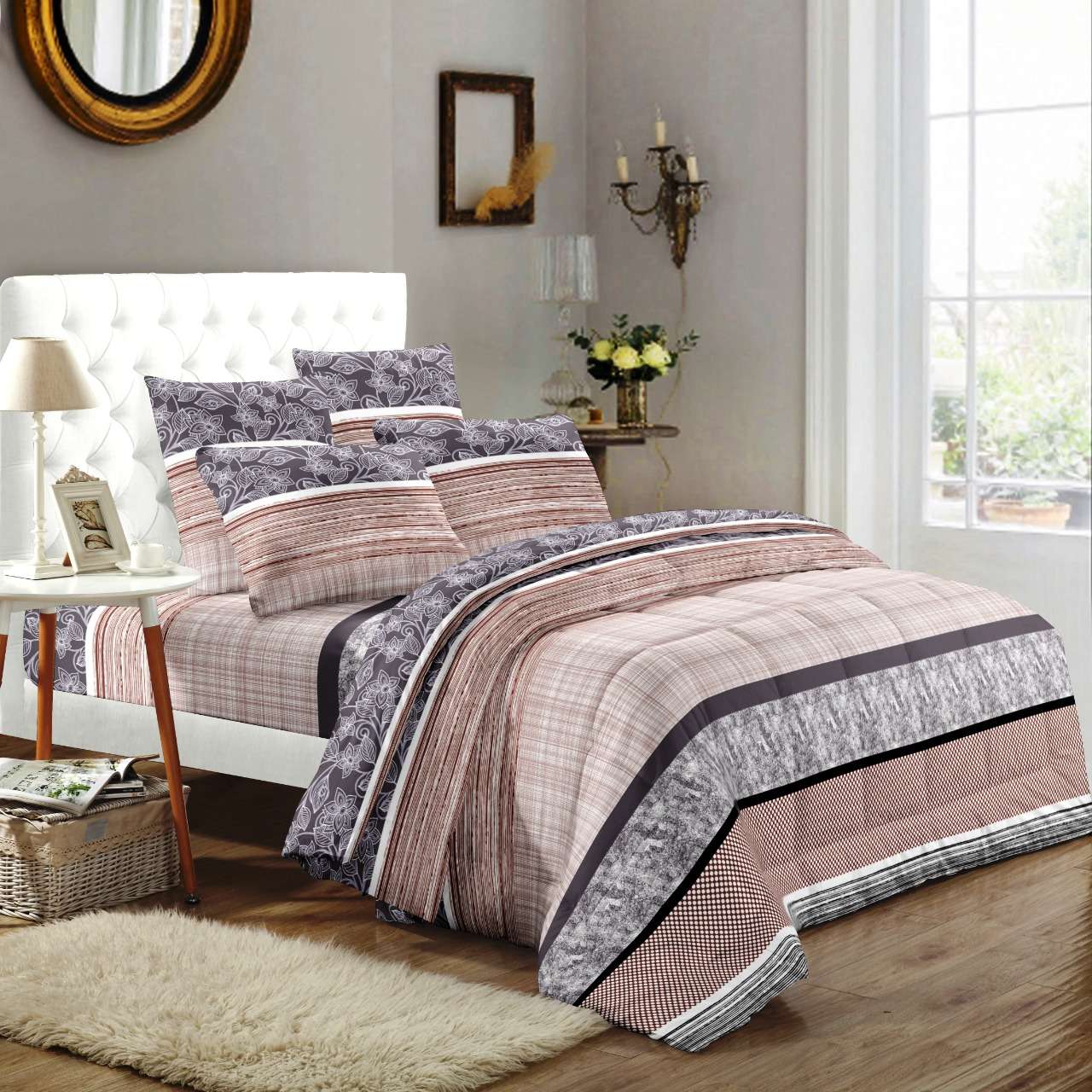 solitaire part 2 soft pure cotton colorful printed king size bedsheets with pillow cover 