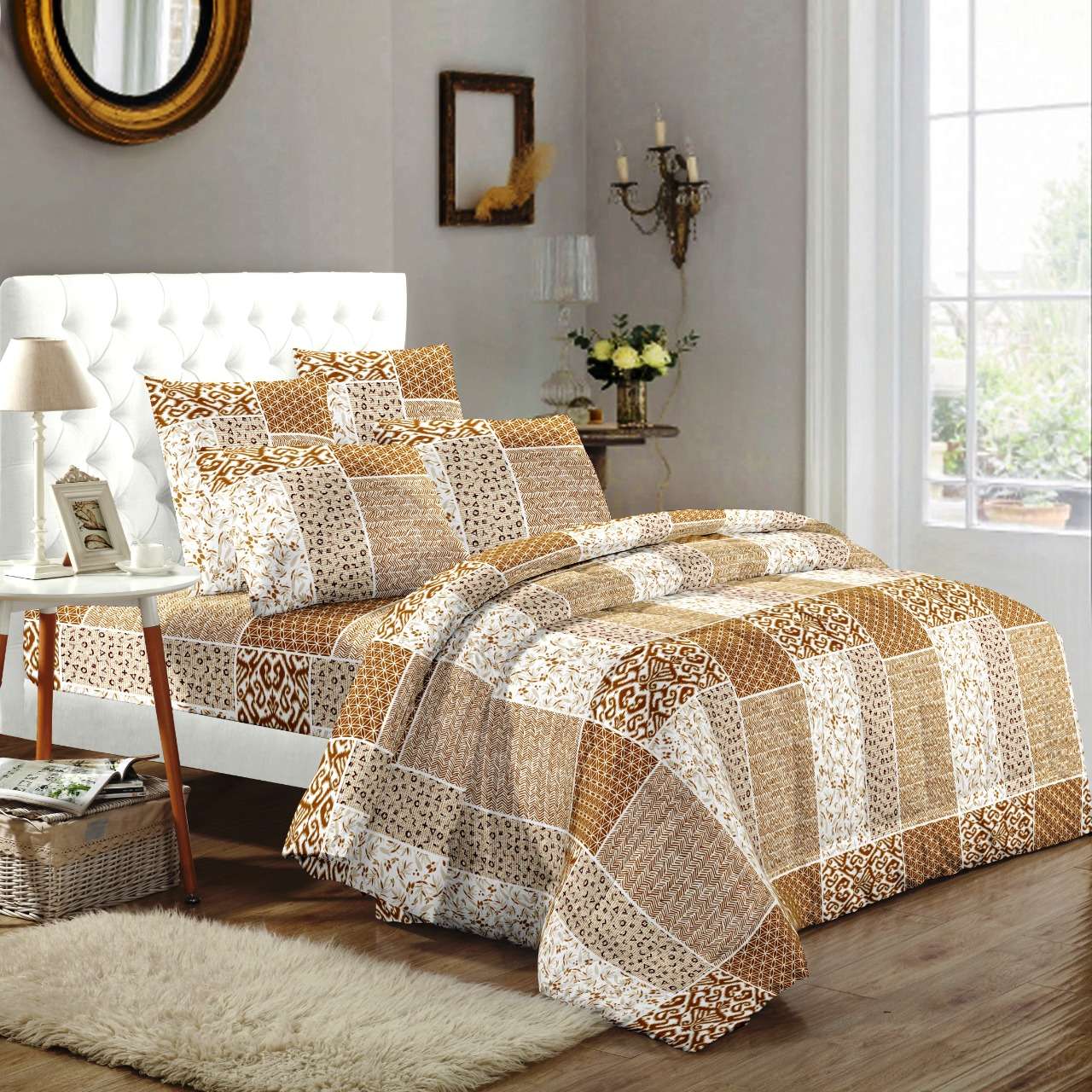 solitaire part 2 soft pure cotton colorful printed king size bedsheets with pillow cover 