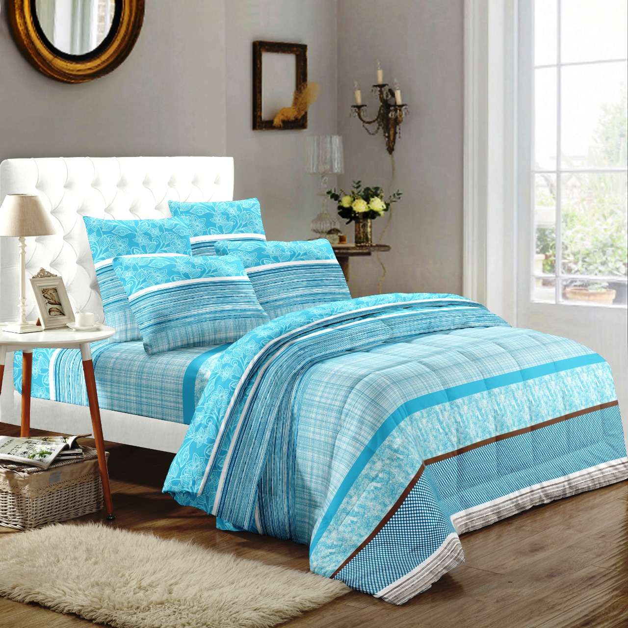 solitaire part 2 soft pure cotton colorful printed king size bedsheets with pillow cover 