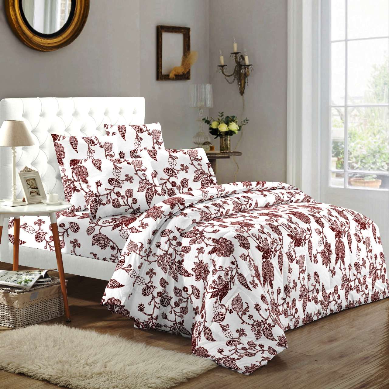 solitaire part 2 soft pure cotton colorful printed king size bedsheets with pillow cover 