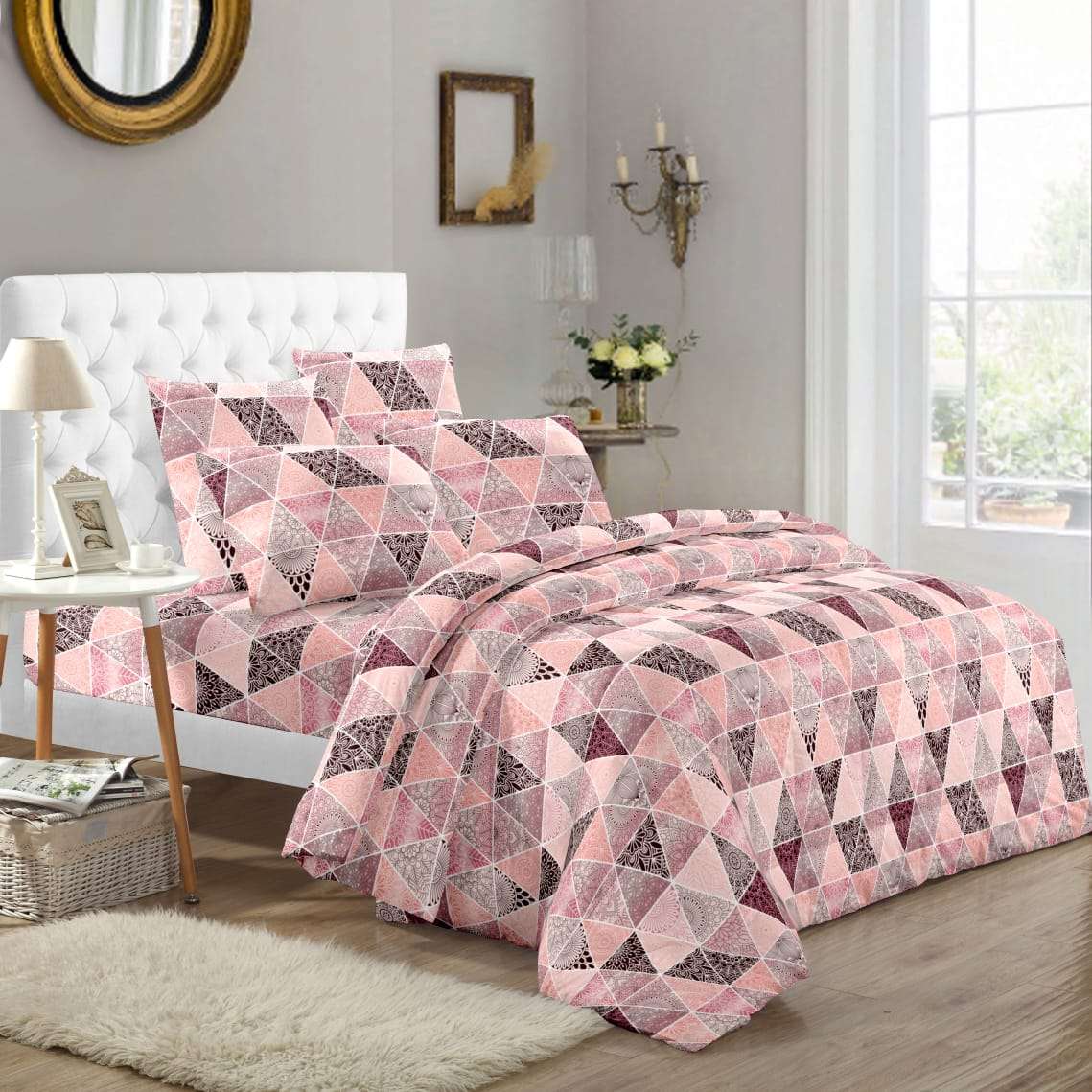 solitaire part 2 soft pure cotton colorful printed king size bedsheets with pillow cover 