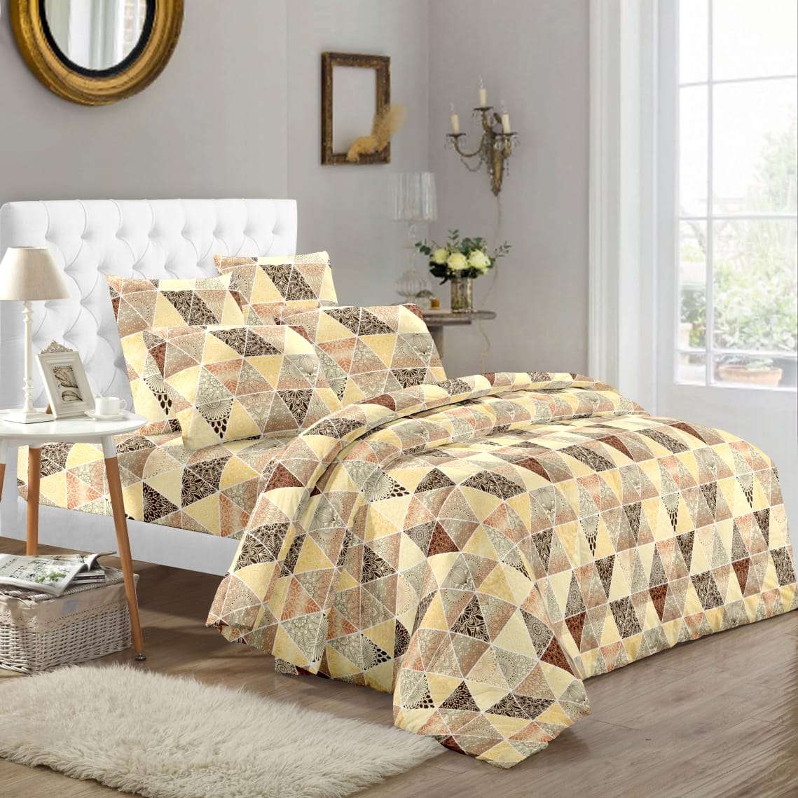 solitaire part 2 soft pure cotton colorful printed king size bedsheets with pillow cover 