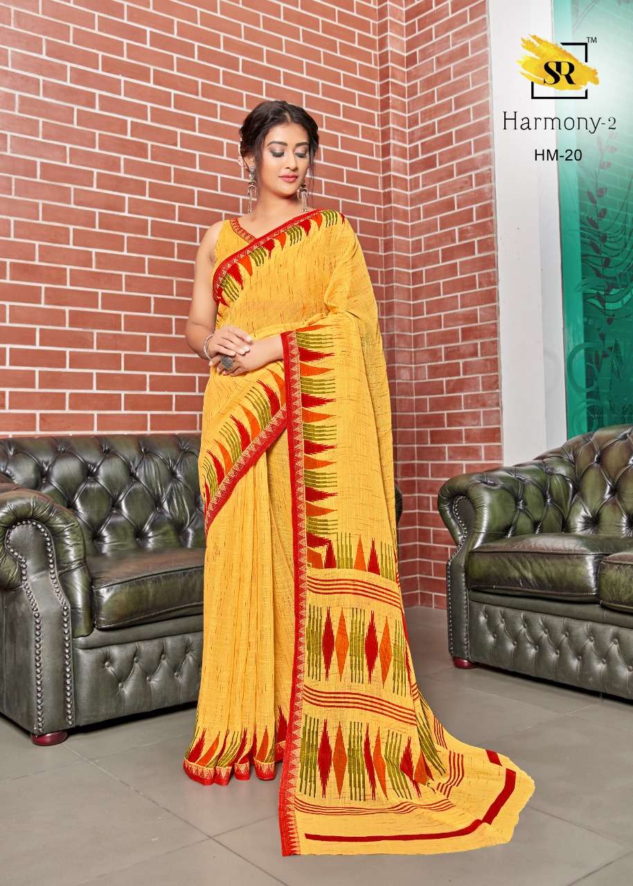 sr brand harmony vol 2 linen fancy saree with weaving border lowest rates online 