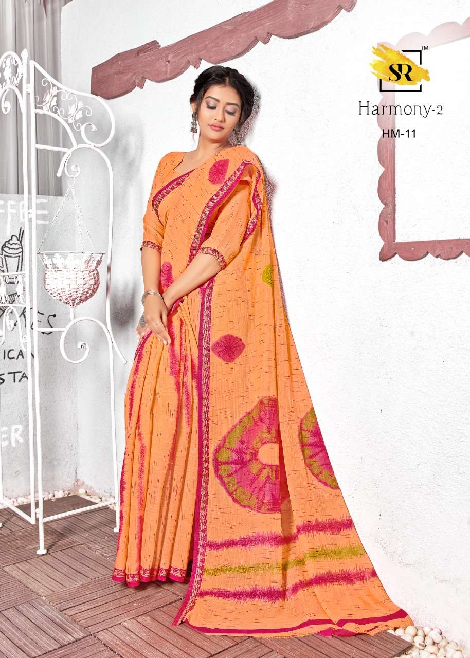 sr brand harmony vol 2 linen fancy saree with weaving border lowest rates online 