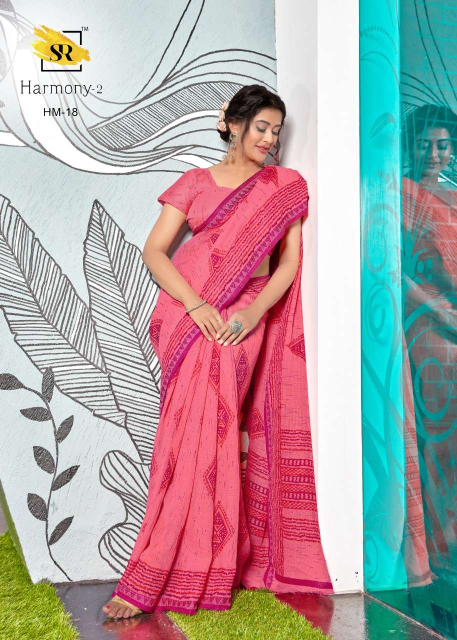 sr brand harmony vol 2 linen fancy saree with weaving border lowest rates online 