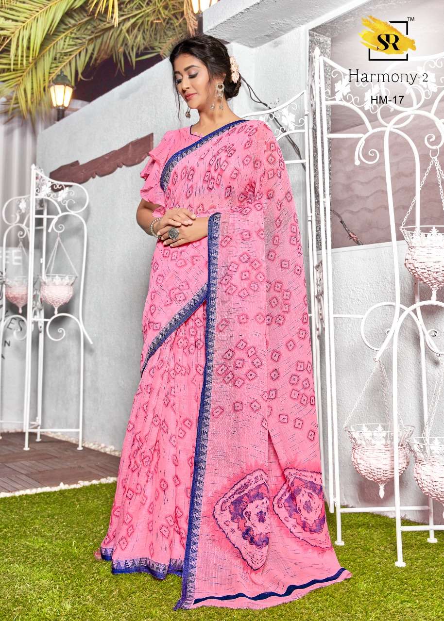 sr brand harmony vol 2 linen fancy saree with weaving border lowest rates online 