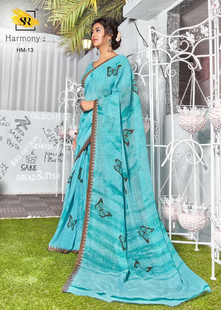sr brand harmony vol 2 linen fancy saree with weaving border lowest rates online 