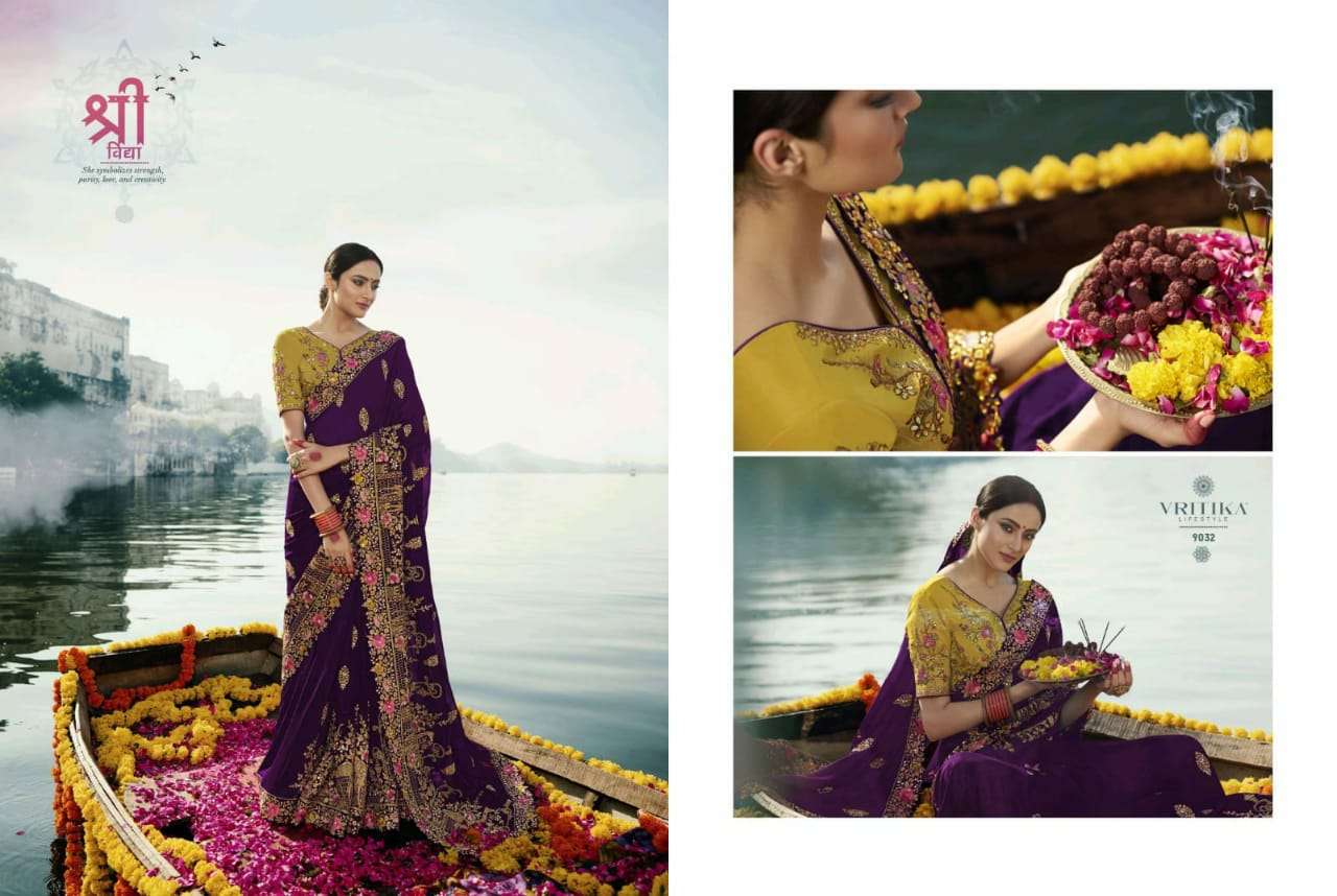 vritka lifestyle palash vol 11 hit list heavy embroidery machine work saree with low cost 