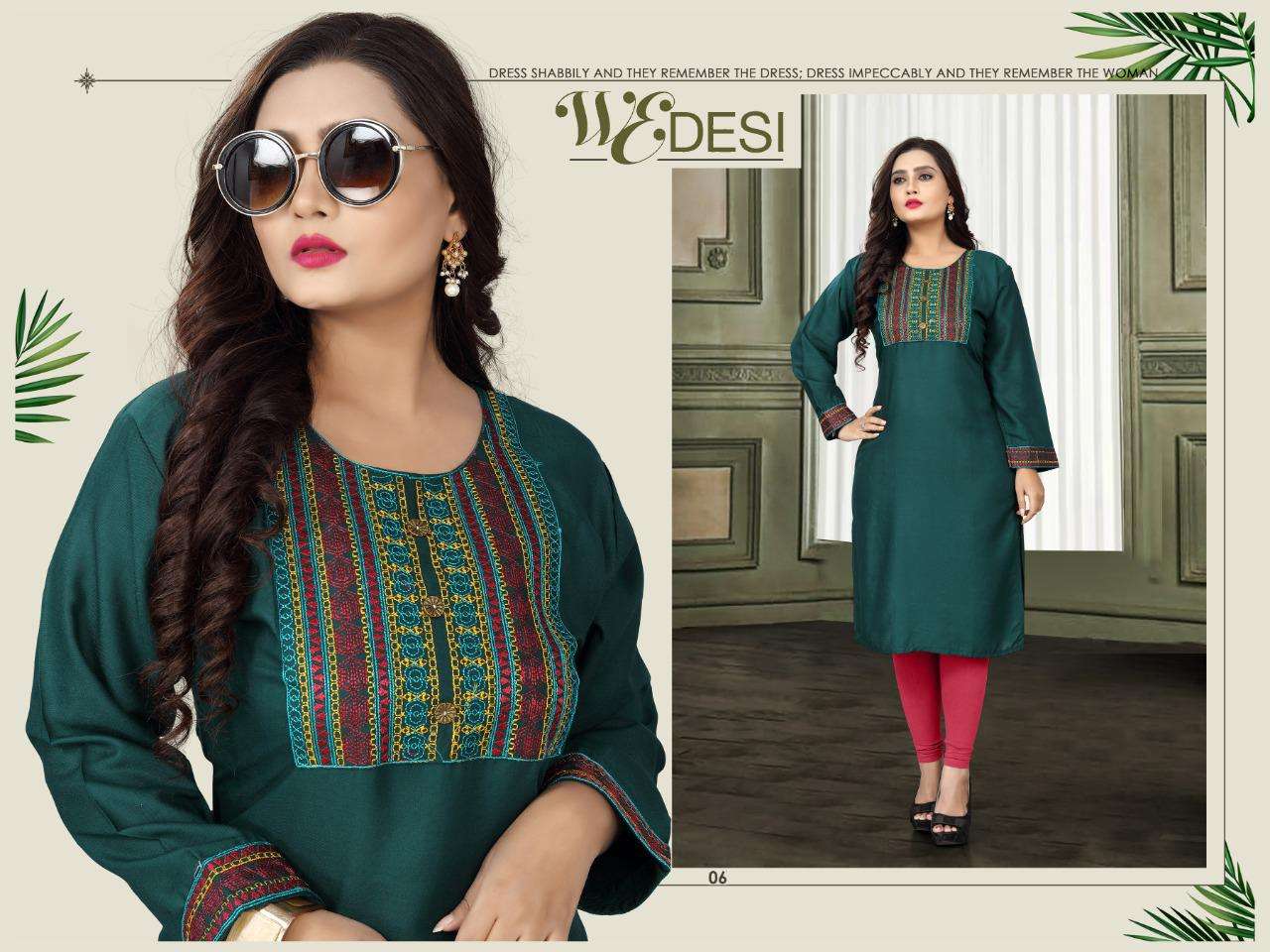 wedesi by aagya heavy rayon with work kurti Catalog Collection Wholesaler Lowest Best Price In Ahmedabad Surat Chennai India Uk Usa Malaysia Singapore Canada Australia