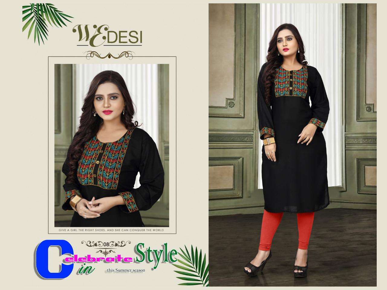 wedesi by aagya heavy rayon with work kurti Catalog Collection Wholesaler Lowest Best Price In Ahmedabad Surat Chennai India Uk Usa Malaysia Singapore Canada Australia
