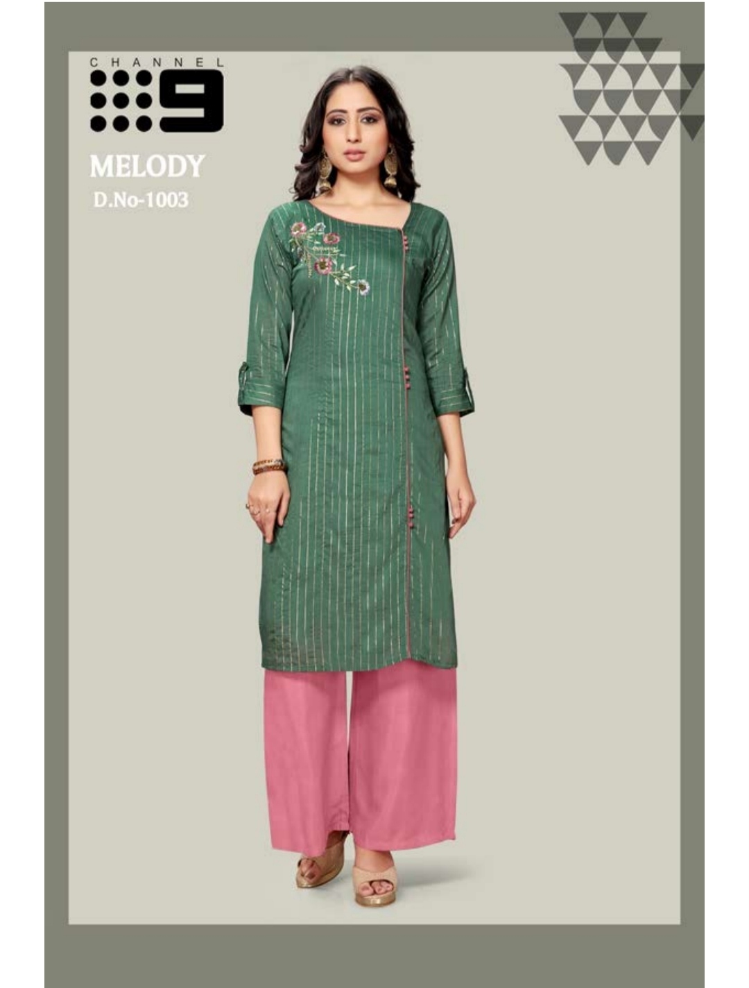 Channel 9 Presents Melody Chanderi Top With Bottom Wear Catalogs Collections