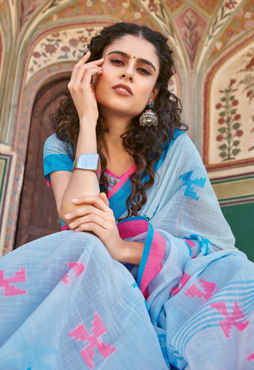 Heritage Cotton Linen Cotton Designer Sari Wholesaler