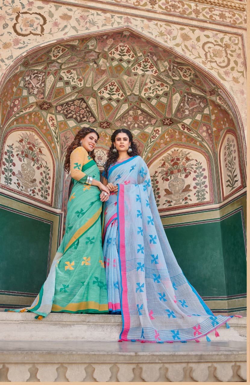 Heritage Cotton Linen Cotton Designer Sari Wholesaler