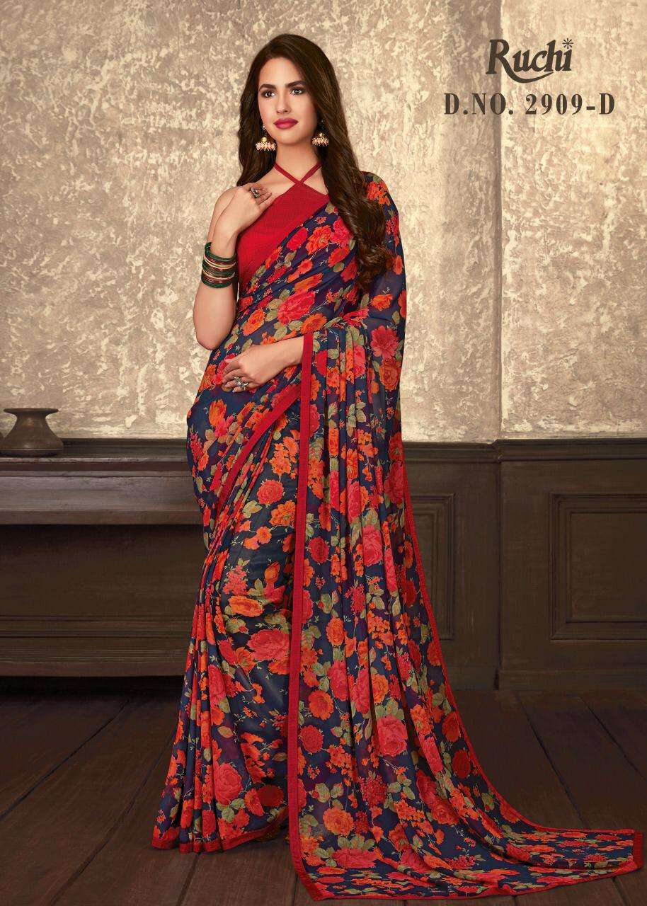 Jasmine Georgette 2909 Design By Ruchi Saree Surat Exporter