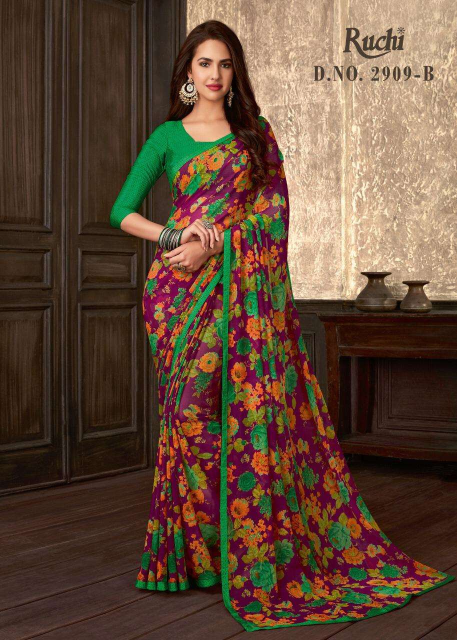 Jasmine Georgette 2909 Design By Ruchi Saree Surat Exporter