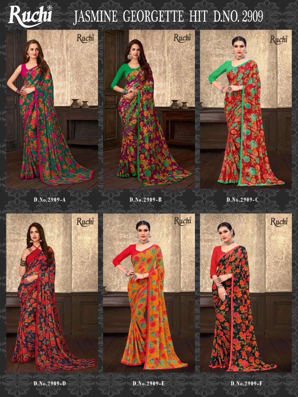 Jasmine Georgette 2909 Design By Ruchi Saree Surat Exporter