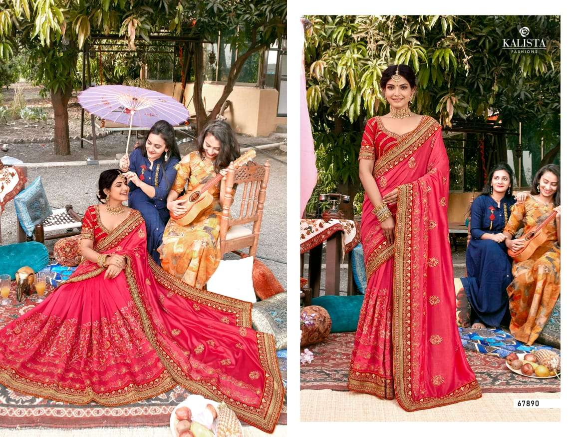 Mallika Vol 3 By Kalista Embroidery Party Wear Bridal Saree