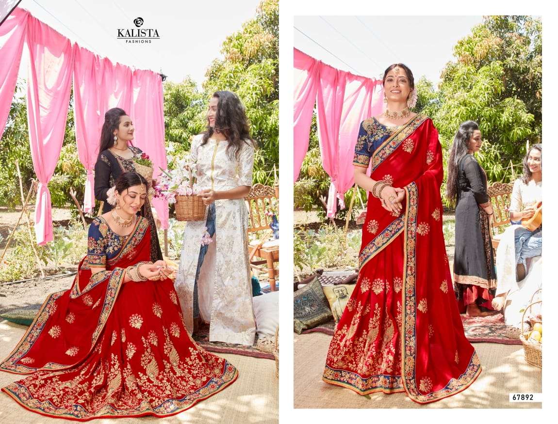 Mallika Vol 3 By Kalista Embroidery Party Wear Bridal Saree