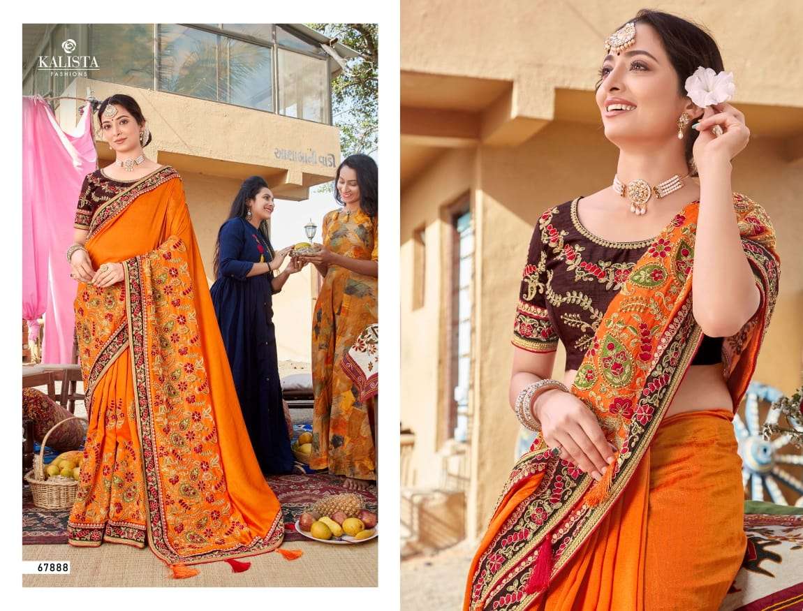 Mallika Vol 3 By Kalista Embroidery Party Wear Bridal Saree
