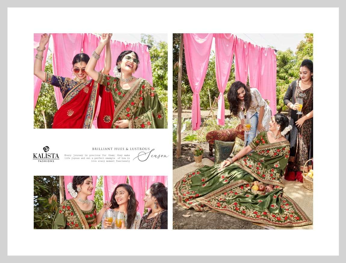 Mallika Vol 3 By Kalista Embroidery Party Wear Bridal Saree