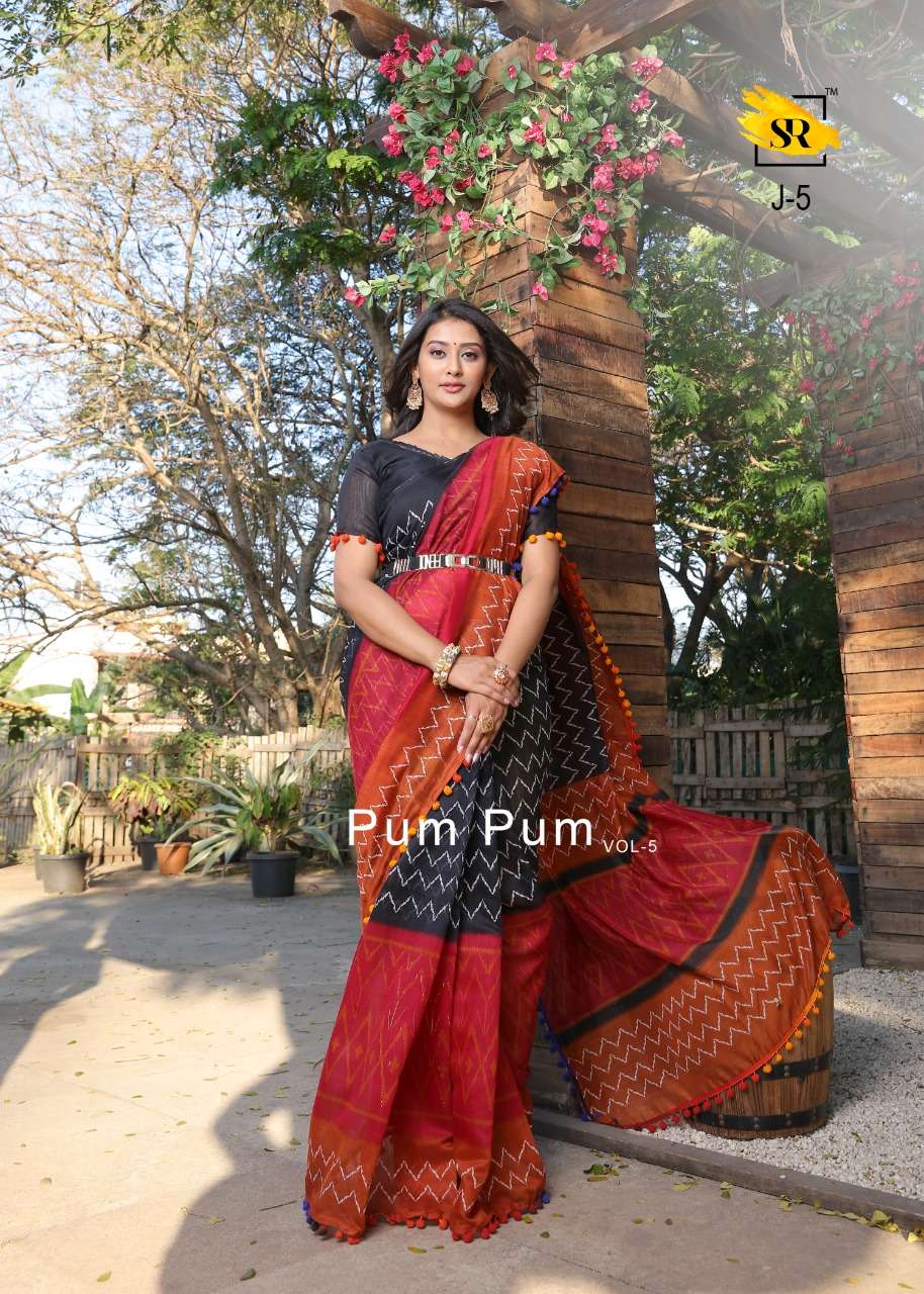 sr brand authorized supplier in surat market sr pum pum vol 5 mul mul cotton saris with low price 