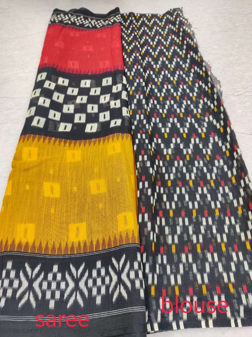 Sr Brand Barkha Vol 3 Cotton Handloom Saree With Ikkat Blouse