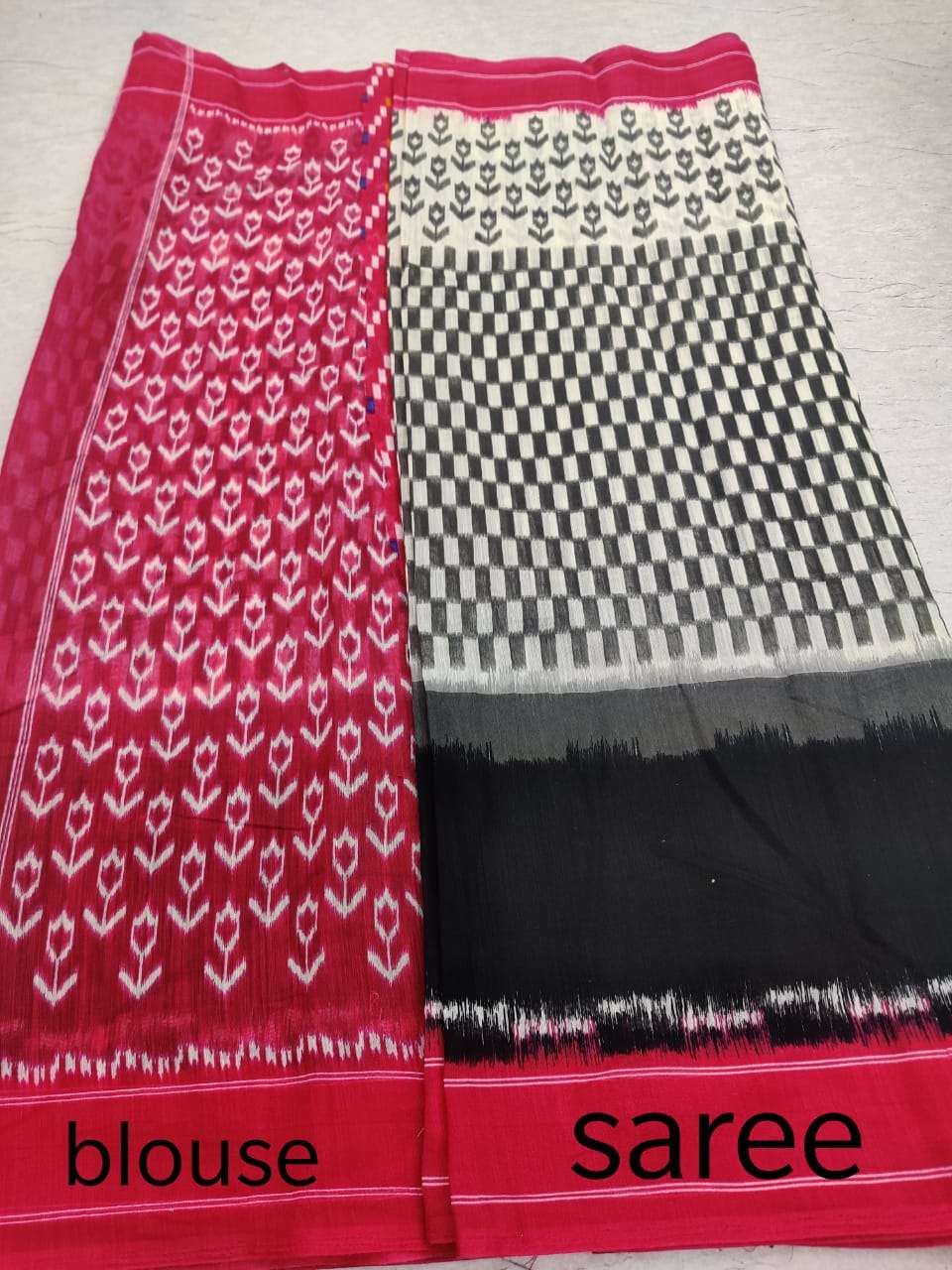 Sr Brand Barkha Vol 3 Cotton Handloom Saree With Ikkat Blouse