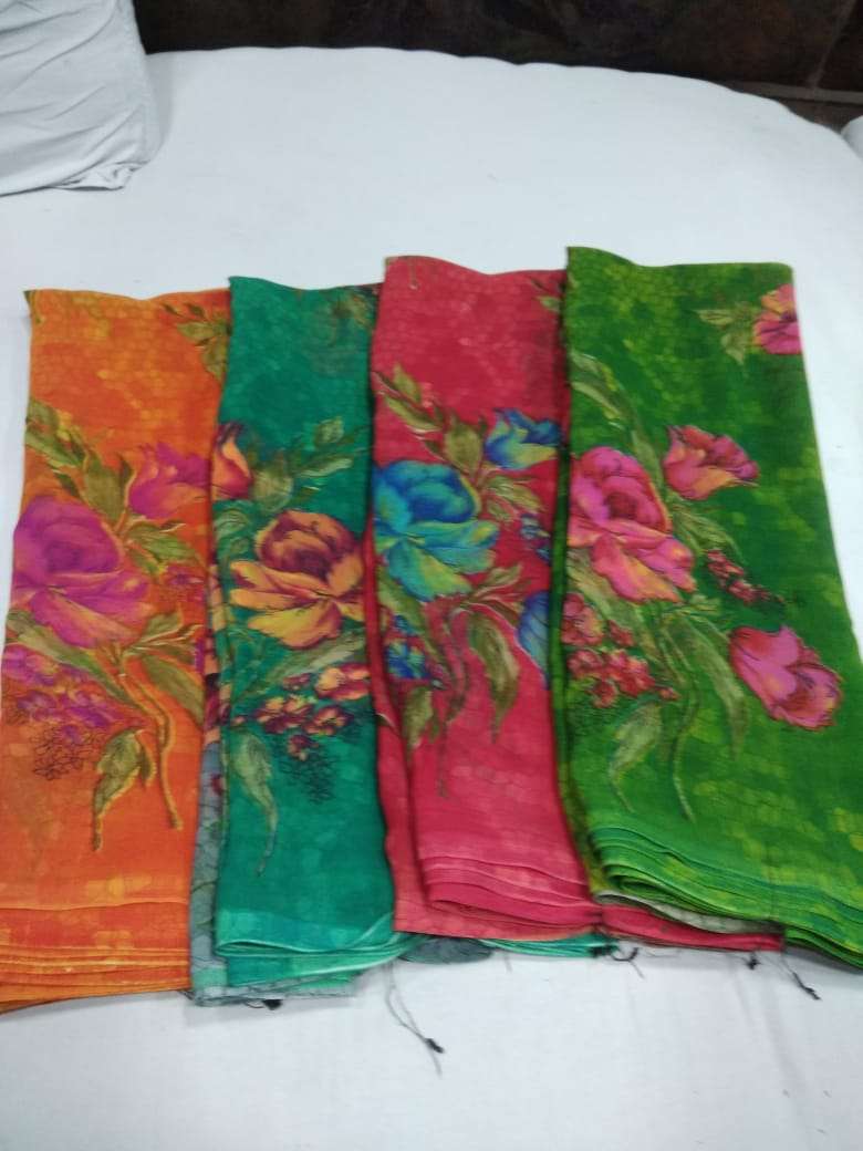 60 Gram Georgette Soft Printed Casual Wear Ladies Saree Exports